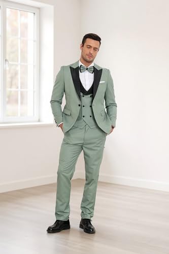 Mens 3 Piece Slim Fit Tuxedo Set Wedding Tuxedo for Men Double Breasted Suit Prom Tuxedos Blazer Vest Pants2