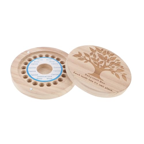BESPORTBLE Wooden Tooth Box Keepsake Collection for Newborns Portable Storage for Teeth and Hair present for Milestones and Special Occasions