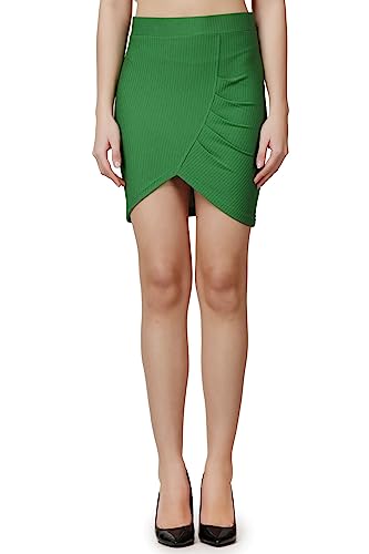 Image of POPWINGS Casual Shimmer Solid Sarong Mini Skirt for Women | Summer Skirt for Women | Mini Skirt for Women