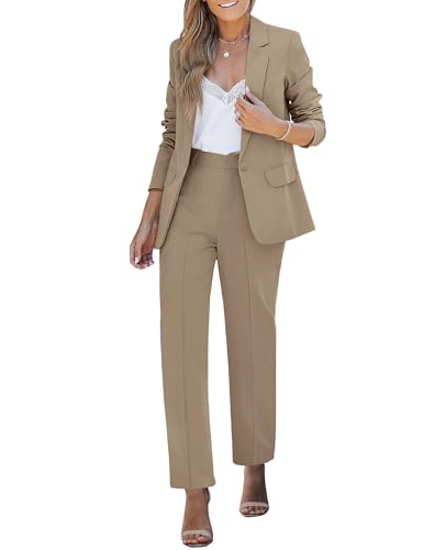 Image of luvamia Women's Two Piece Sets Pants Suits Dressy Business Casual Outfits Professional Blazer Pantsuits Set Work Office
