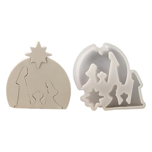 Molde de silicona para belén, adorno de resina de belén, molde de silicona para decoración del hogar de resina, molde de silicona para decoración del hogar