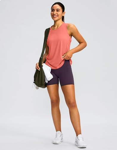 Image of Women's Workout Tops Racerback Athletic Tank Tops Sleeveless Loose Fit Yoga Running Gym Shirts for Women