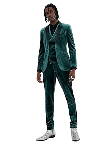 Costume trois pièces homme velours de prestige avec veste à revers doublée