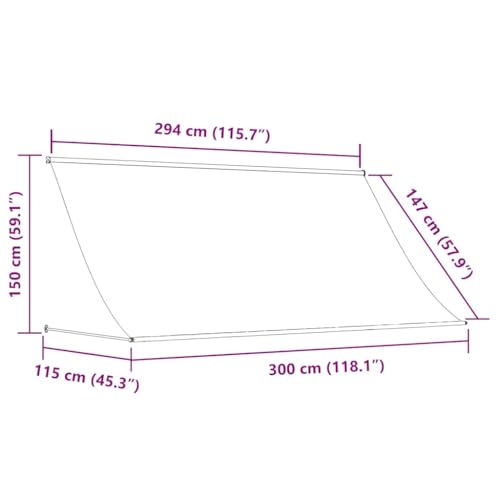 Auvent rétractable 300 x 150 cm résistant aux UV pour terrasse - 8