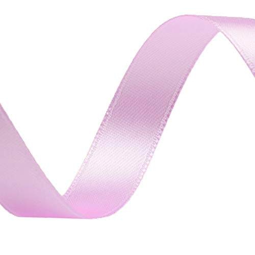 Image of Solid Color Double Faced Lavender Satin Ribbon 5 /8 inch X 25 Yards, Ribbons Perfect for Crafts, Wedding Decor, Bow Making, Sewing, Gift Package Wrapping and More