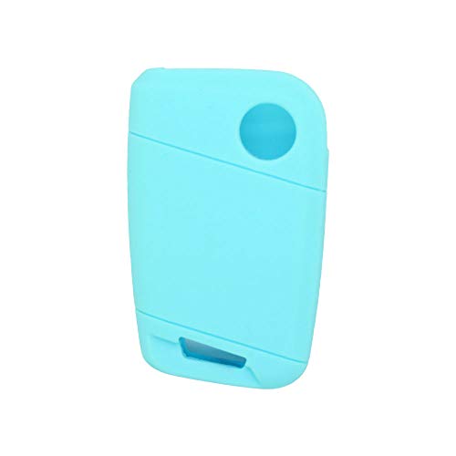 BROVACS Silicone Cover Protector Case Holder Skin Jacket Compatible with VOLKSWAGEN Passat B8 Magotan SKODA Superb A7 3 Button Smart Remote Key Fob CV9807 Light Blue - Image 3