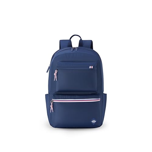 Image of American Tourister Riley | Laptop Backpack | 15.6 inch Laptop Bag | 2 Compartments + 2 Front Pockets | Unisex | Blue | 1 Year Global Warranty