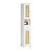 Produktbild SoBuy BZR70-W Badezimmer-Hochschrank mit Gitteroptik Badregal Badschrank Badmöbel mit 1 offenen Fach, 1 Schublade und 2 Türen BHT ca: 32x170X30cm