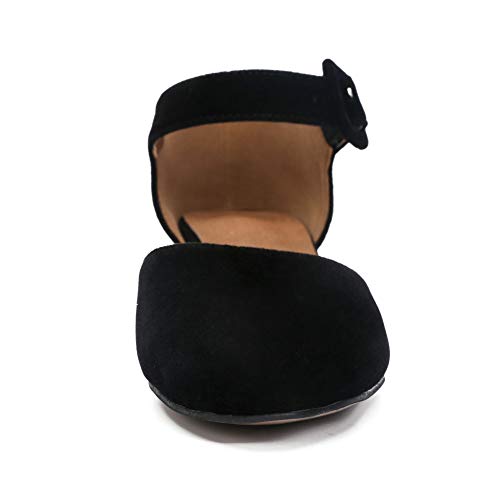 Liuruijia MENS19-172-4-VELVET BLACK-41 Women'S Comfortable Low Block Chunky Heels Dress Shoes Ankle Strap Closed Toe 1.5 Inch Heels D'Orsay Work Pumps Velvet Black 41 Us 8.5 thumb #2