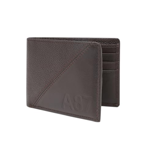 Image of Aeropostale Men's SLIMFOLD Wallet Tucson - Brown | Pebbled Leather | Formal & Minimalist Carry | Ideal for Gifting
