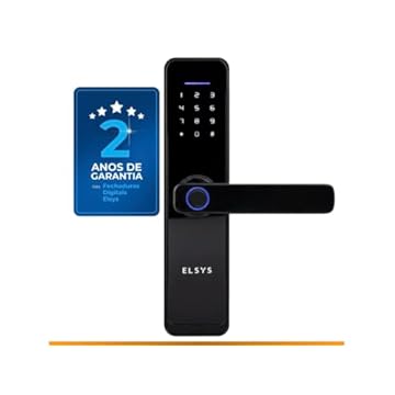 Fechadura Digital de Embutir Wi-Fi com Biometria, Elsys, ESF-DE4000B, Preta - Abertura via Biometria, Senha Numérica e Aplicativo