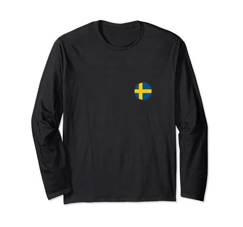Flag Sweden Long Sleeve T-Shirt, Black