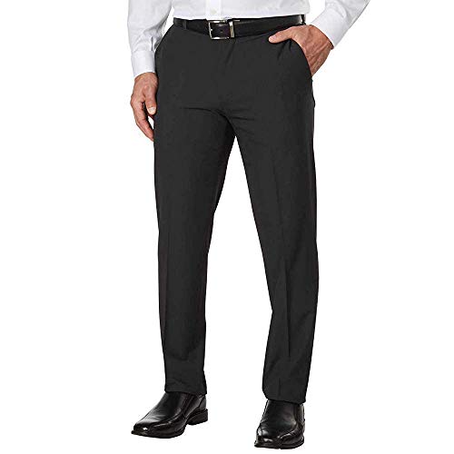 IZOD Men's Performance Stretch Straight Dress Pant (32W x 30L, Charcoal)