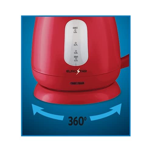 Hervidor eléctrico de plástico 1.0L EUROSTAR EKP101RD rojo miniatura 4