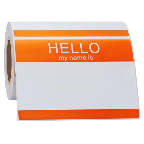 Étiquettes Hello My Name is orange pour briser la glace en fête - 2