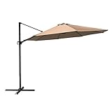 COBANA 10ft Cantilever Offset Patio Umbrella with Vertical Tilt And 360 Degree rotation function, Beige