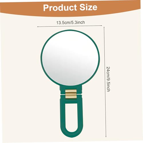 Espejo de aumento 50X verde de doble cara con mango ajustable de 360 grados 5