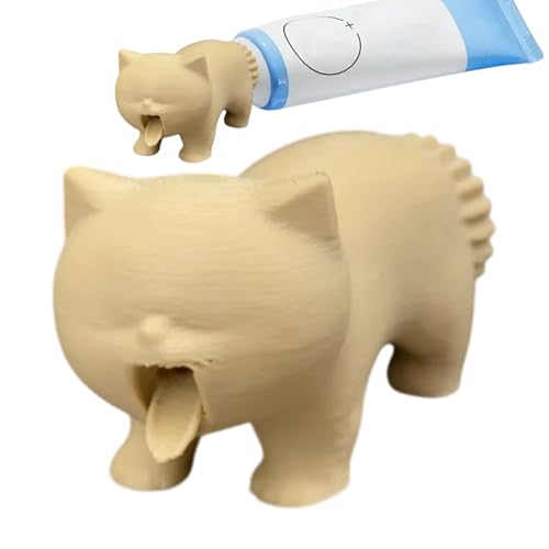 Zuasdvnk Tapones de pasta de dientes, exprimidor de pasta de dientes para vómitos de gatitos, tapa de pasta de dientes, para baño, ducha, dormitorio, encimera, amante de los animales