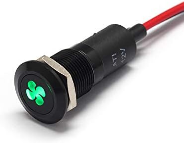 Alpinetech PLB12MS 12mm 1/2" 12V LED Metal Signal Indicator Pilot Dash Light (Fan)