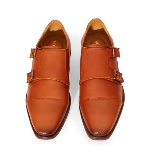 Image of Premium Men's Leather Double Monk Strap Shoes for Office & Casual Wear | Lightweight Comfort Sole | Handcrafted Stylish Shoes for Everyday Use