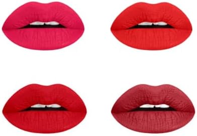 - Matte Liquid Lipstick Bundle | Long-Lasting Lip Colors for Women, Magenta, Bright, True, Dark Red (Red Liquid Lipstick Bundle)