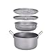 Compatible for Titanium Steamer and Pot Set with Lid, Multi-Function Camping Cookware for Outdoor Soup and Frying