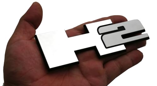 Image of 2pcs New H2 Rear Liftgate Door Nameplate 3D Badge Emblems Replacement for 2003-2009 Hummer H2 Origianl Size (Origial Chrome)