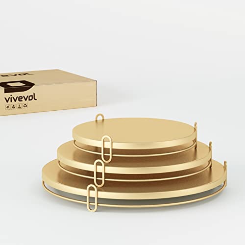 Vivevol Cupcake Stand, 3-Piece Cake Stands Set, Cake Plate Dessert Candy Display Plate Dessert Stand, 8”-10”-12”/Gold #TOP6