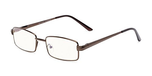 Readers Rectangle Reading Glasses in Bronze by Readers.com | The Dash Blue Light 2.25