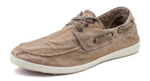Natural World Eco Nauticos Hombre | 303e Old Elbrus | Zapatos Verano | Calzado Sostenible y Casual (Marron, 46)