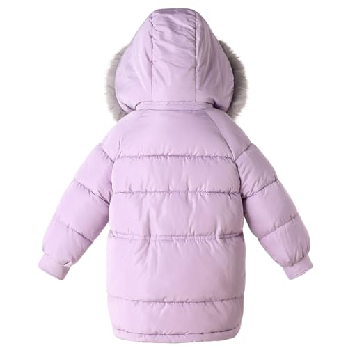 Little Girls Long Coats Winter Puffer Jackets with Hood Parka Waterproof Clothes2