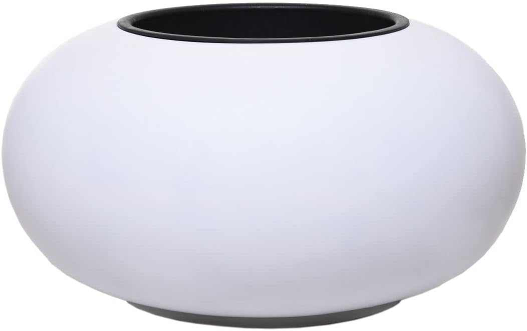 VIVANNO Pflanzkübel Blumentopf Rund Fiberglas VIGLIA Weiß Matt 27x54 cm
