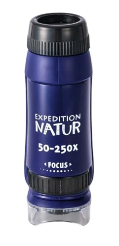 Moses. Expedition Natur Outdoor-Taschen-Mikroskop - tragbares Mikroskop für Kinder mit 50-250x Vergrößerung, LED-Licht, Kompakt und Leicht, Perfekt für Outdoor-Entdeckungen