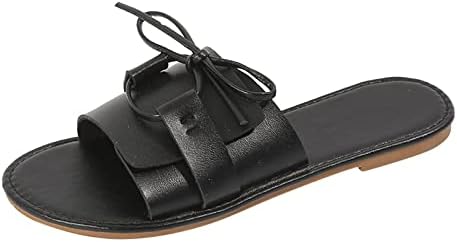 Summer Flat Slippers for Women Slide Sandals Non Slip Casual Bath Slipper Comfy Lightweight Open Toe Stylish House Shoes Black