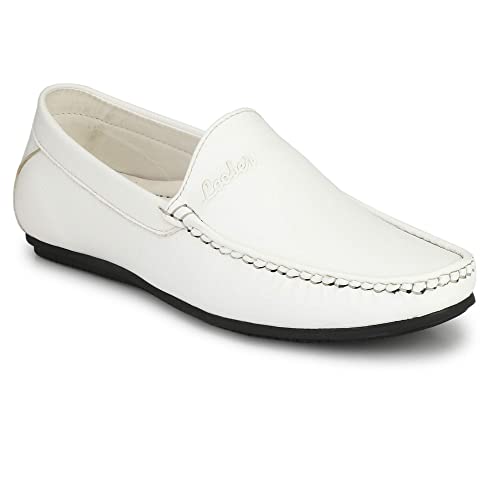 Image of FASHION VICTIM Men's 1060 Synthetic Leather Loafer Shoes - 12 UK White