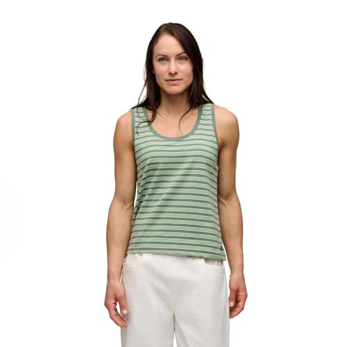 Camiseta larga BD Stripe para mujer, Laurel Green-desierto Sage-aleación de salvia, S
