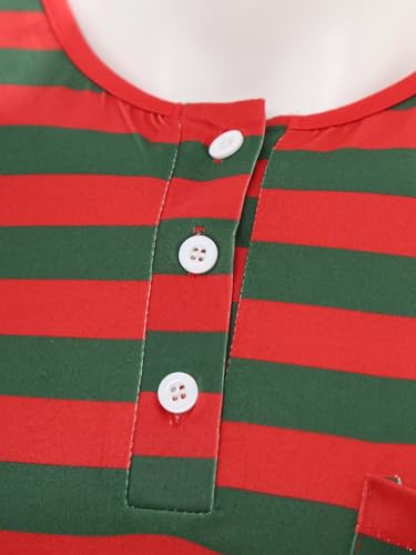 iiniim Mens 2 Piece Pajama Set Soft Loose Striped Nightshirt with Sleeping Cap Sleepwear Nightwear4