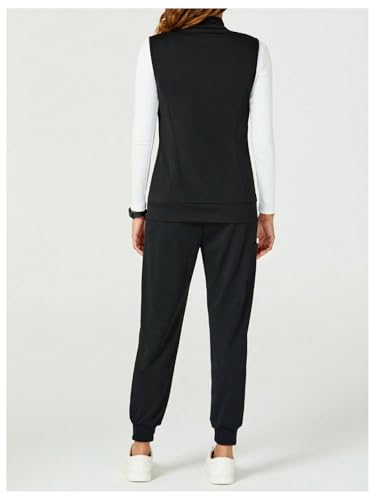 SOLY HUX Women's Zip Up Vest Sleeveless Collared Outerwear Scrubs Workwear with Pocket3