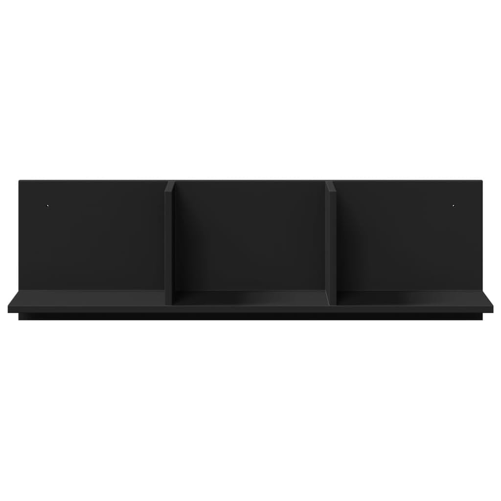 Estantería de pared negra 100 x 16,5 x 30 cm, material de madera, diseño moderno flotante, ahorra espacio para salón, pasillo, baño y cocina