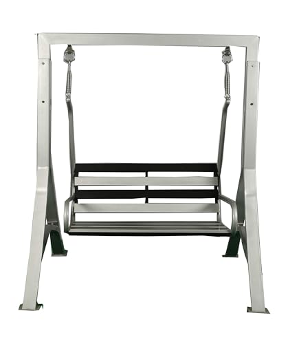 Image of Kaushalendra Indoor and Outdoor Metal Iron Swing with Hammock Chair 2-Seater Jhula, High-Strength Iron, 350 kg Capacity (Gray) | Beautiful, Comfortable Seating for Your Dream Home