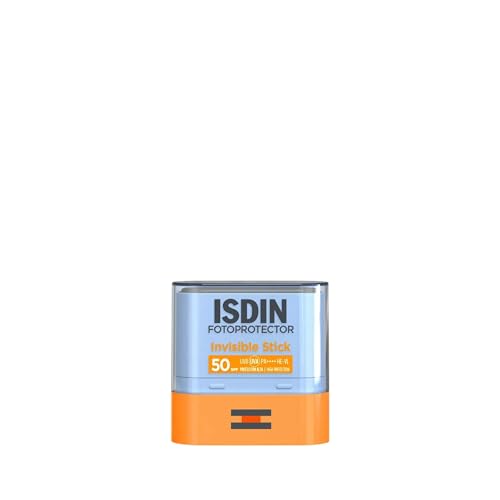 ISDIN Fotoprotección Invisible Stick SPF 50 Protector Solar Invisible en Stick para Zonas Sensibles que se Aplica Cómodamente, 10 gr