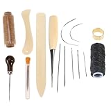FIXOSHEE 21 Stück Teiliges Buchbindewerkzeug Einsteigerset mit Gewachstem Faden Großen Nadeln Falzbein und Papierahle für DIY Bücherbinden Geeignet für Anfänger Schulen und Kreative