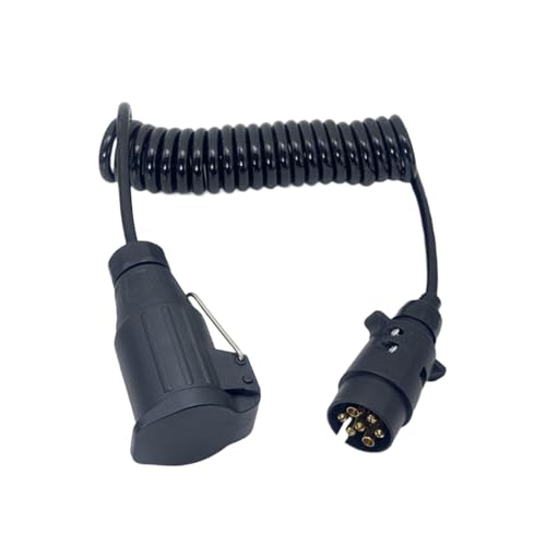 Asukohu Adattatore per rimorchio in ABS resistente alle intemperie da 7 a 13 pin, 12 V, filo a molla retrattile, accessorio da 12 V