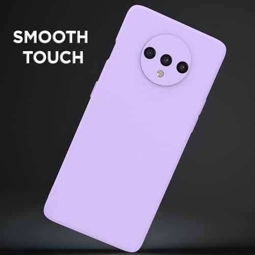 Image of Outlouders Back Cover for OnePlus 7T | Camera Protection | Durable Soft Matte Silicone Bumper Case (Purple)