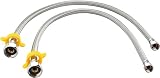 Klabb F12 24 inches Line Connects Kitchen Sink to Water Supply, Braided Faucet Connector with 1/2 in