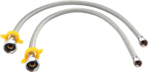Klabb F12 24 Inches Line Connects Kitchen Sink To Water Supply, Braided Faucet Connector With 1/2 In X 3/8 In Brass Nut, Stainless Steel (Pack Of 2), 2 Count #TOP5