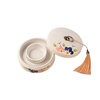 Amazon.co.jp: Penaecoro 墨池 硯 円硯 すずり 書道 陶磁器製 蓋付き