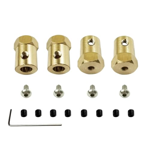 Adaptateur hexagonal laiton voiture RC fini le jeu de roue WPL C34 MN D91 4pc