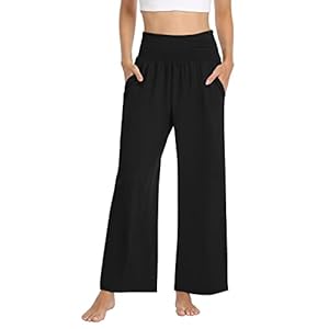 TARSE Womens Wide Leg Pants Casual Loose Yoga Sweatpants Comfy Lounge Pajama Flowy Pants Pockets