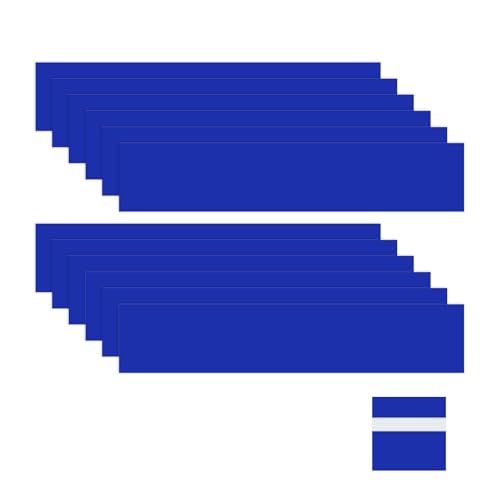 Image of M METERXITY 12-Pack Engraving Blank Materials Double Color 10x2 Inch, 1.3mm Thick ABS Plastic Sheet Yard Signs Name Plate for Door /Office /Home /Conference /Hotel /DIY Carving[Blue /White]